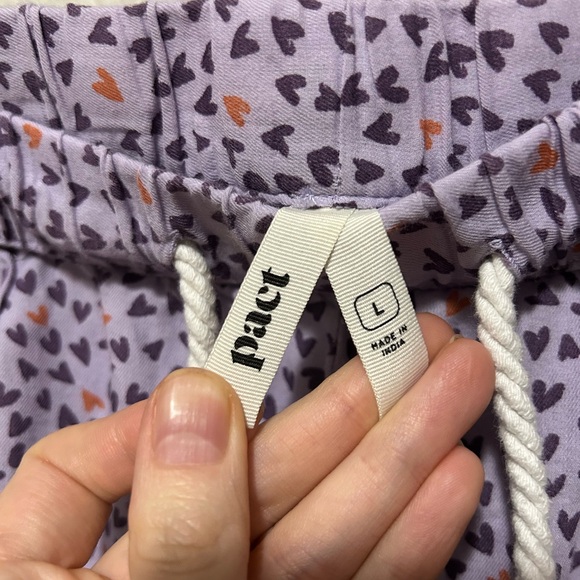 Pact Organic Cotton Sleep Pants Wisteria Hearts Size Large Loungewear Pajama - Picture 4 of 5